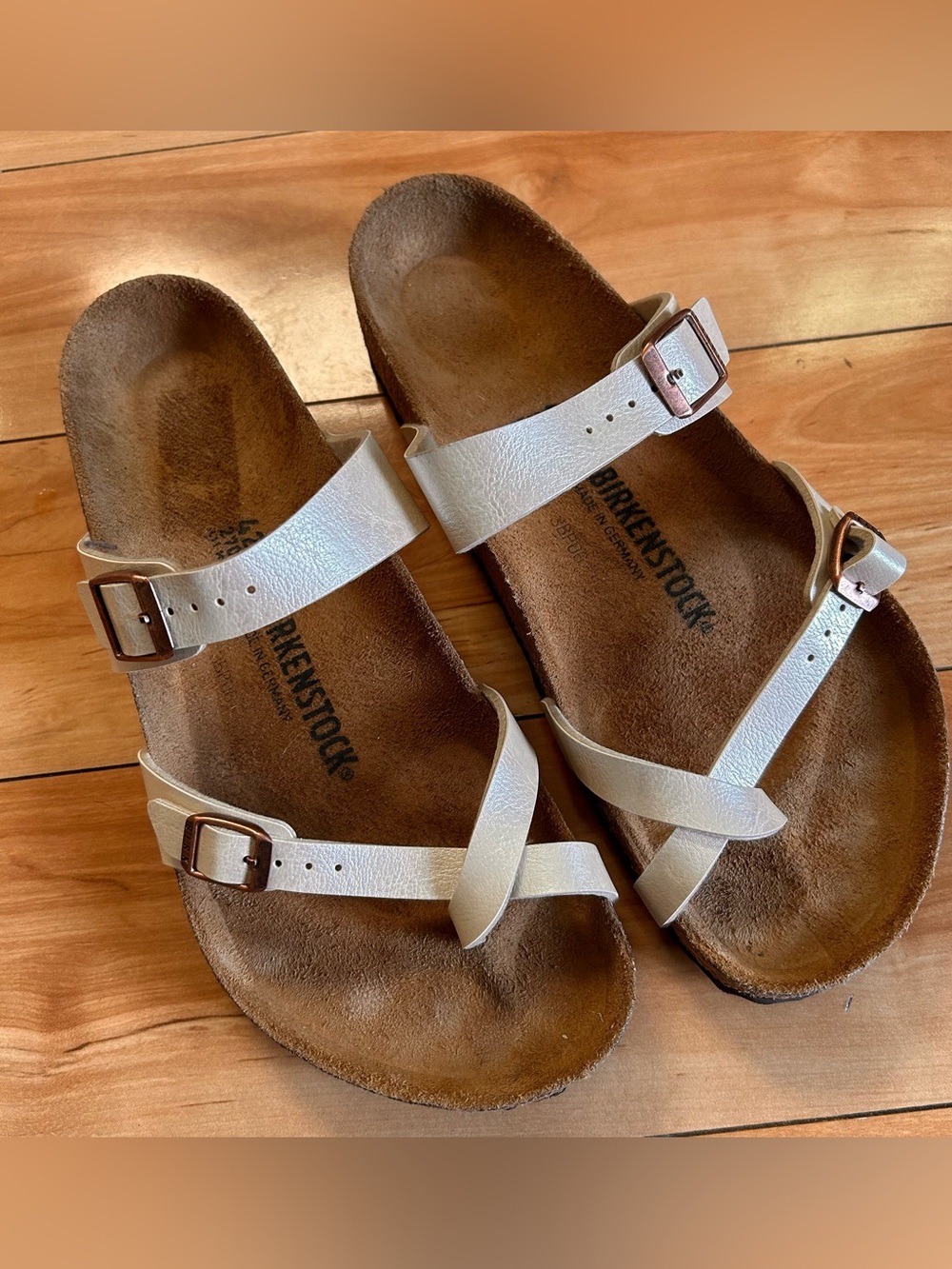 Birkenstock Sandals Womens 42 Mayari Slide Brown Slip On Toe-Loop Casual Flats